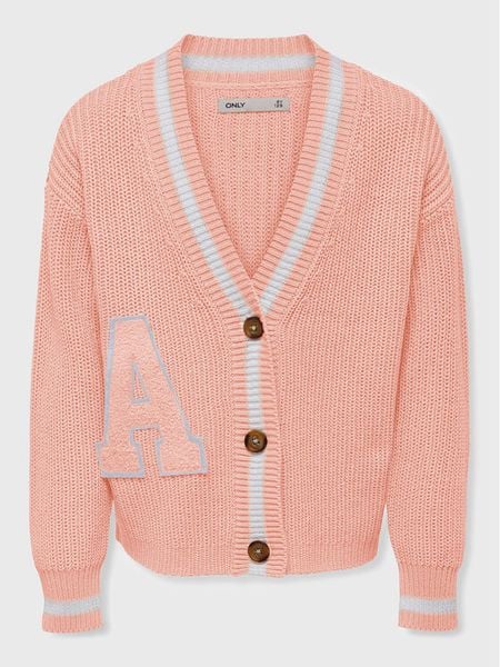 Kids ONLY Kardigan Coleen 15267487 Różowy Relaxed Fit. Czerwone swetry dziewczęce Kids Only, bez wzorów, z bawełny, bez kołnierzyka, bez ramiączek. Za 239.99 zł.