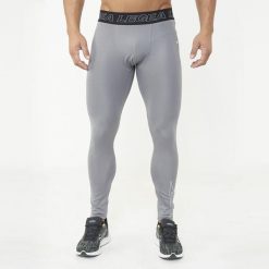 Termoaktywne legginsy treningowe IRONBOY LEG. Szare legginsy damskie LEGEA, bez wzorów. W wyprzedaży za 88.00 zł.