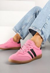 Różowe Sneakersy Sportowe Tenisówki z Modnymi Przeszyciami i Paskami Zarelna. Czerwone obuwie sportowe casual damskie Renee, bez zapięcia, tenisowe. Za 69.99 zł.