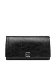 Calvin Klein Portfel Emblem Hw Long Bifold LV04F1316G Czarny. Czarne portfele damskie Calvin Klein, bez wzorów, ze skóry. Za 329.99 zł.