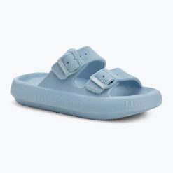 Klapki damskie Ellesse Karly. Niebieskie klapki damskie Ellesse, bez wzorów, bez obcasa, bez zapięcia. Za 79.99 zł.