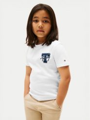 Tommy Hilfiger T-Shirt Varsity Graphic KB0KB09868 Biały Regular Fit. Białe t-shirty i koszulki chłopięce Tommy Hilfiger, bez wzorów, z bawełny, bez kołnierzyka, bez ramiączek. Za 89.99 zł.