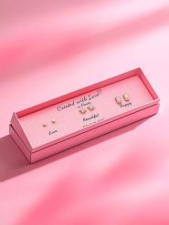 Created with Love 3-częściowy zestaw kolczyków-wkrętek "Shine" z cyrkoniami rozmiar: onesize. Żółte kolczyki damskie Created with Love, z cyrkonią, z mosiądzu. Za 56.99 zł.