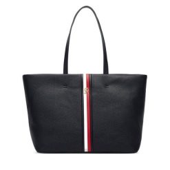 Torebka Tommy Hilfiger. Niebieskie shopper bag Tommy Hilfiger, bez wzorów, bez dodatków. Za 569.99 zł.