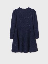 Mayoral Sukienka codzienna 7.956 Granatowy Regular Fit. Niebieskie sukienki dziewczęce Mayoral, bez wzorów, z syntetyku, bez ramiączek, proste. Za 269.99 zł.