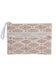 BLE Kopertówka w kolorze biało-pomarańczowym - 28 x 20 x 1 cm rozmiar: onesize. Białe torebki wieczorowe damskie BLE, bez wzorów, z materiału, bez dodatków. Za 12.95 zł.