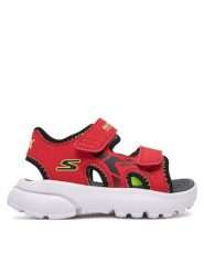 Skechers Sandały Razor Splash 406513N/RDBK Czerwony. Czerwone sandały chłopięce Skechers, z materiału, bez zapięcia. Za 109.99 zł.