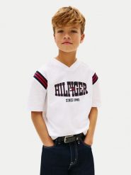 Tommy Hilfiger T-Shirt KB0KB10272 Biały Regular Fit. Białe t-shirty i koszulki chłopięce Tommy Hilfiger, bez wzorów, z bawełny, bez kołnierzyka, bez ramiączek. Za 169.99 zł.