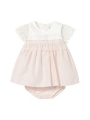 Mayoral Sukienka elegancka 1883 Różowy Regular Fit. Czerwone sukienki dziewczęce Mayoral, bez wzorów, z bawełny, bez ramiączek. Za 189.99 zł.