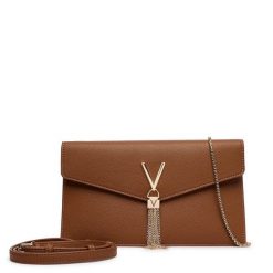 Torebka Valentino. Brązowe torebki wieczorowe damskie Valentino, bez wzorów, bez dodatków. Za 439.99 zł.