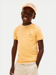 Tommy Hilfiger T-Shirt KB0KB06879 Pomarańczowy Regular Fit. Brązowe t-shirty i koszulki chłopięce Tommy Hilfiger, bez wzorów, z bawełny, bez kołnierzyka, bez ramiączek. Za 109.99 zł.