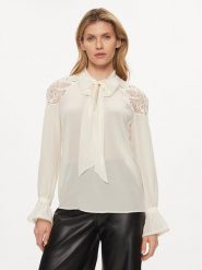 Luisa Spagnoli Bluzka Buona 540787 Écru Regular Fit. Bluzki damskie Luisa Spagnoli, m, bez wzorów, z jedwabiu, bez kołnierzyka, bez ramiączek. Za 3,009.00 zł.
