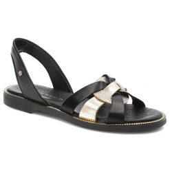 Czarne Sandały Armodo Eleganckie Obuwie Damskie. Czarne sandały damskie Armodo, bez wzorów, bez obcasa, bez zapięcia. Za 279.00 zł.