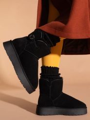 Gooce Skórzane botki zimowe "Crestone" w kolorze czarnym rozmiar: 36. Czarne botki damskie Gooce, na zimę, ze skóry, bez obcasa, na platformie, bez zapięcia. Za 217.99 zł.