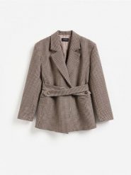 Marynarka z paskiem - wielobarwny. Marynarki i żakiety damskie Reserved, l, bez wzorów, z tkaniny. Za 359.99 zł.
