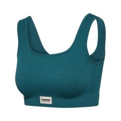 Kobiece bezszwowe biustonosze prążkowane Hummel Pulse. Zielone biustonosze sportowe damskie Hummel, bez wzorów, prążkowane. Za 186.00 zł.