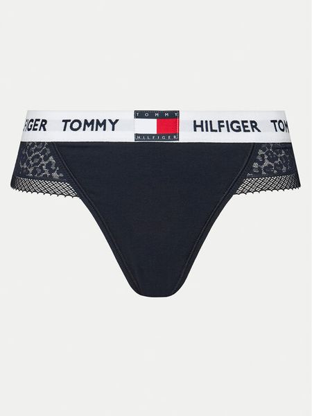 Tommy Hilfiger Stringi UW0UW05619 Granatowy. Niebieskie stringi Tommy Hilfiger, bez wzorów, z syntetyku. Za 69.99 zł.