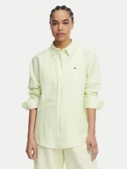 Tommy Jeans Koszula DW0DW22209 Zielony jasny Relaxed Fit. Zielone koszule damskie Tommy Jeans, s, bez wzorów, z jeansu, bez kołnierzyka, bez ramiączek. Za 409.99 zł.
