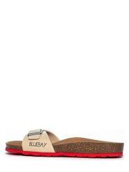 Bluebay Klapki "Anthemis" w kolorze beżowym rozmiar: 38. Brązowe klapki damskie Bluebay, bez wzorów, z otwartym noskiem, bez obcasa, bez zapięcia. Za 100.75 zł.