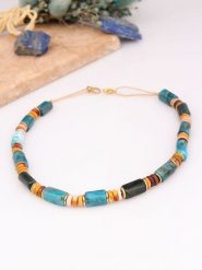 Charlize Pozłacany naszyjnik z kamieniami szlachetnymi - dł. 45 cm rozmiar: onesize. Brązowe naszyjniki damskie Charlize, z turkusem, pozłacane. Za 122.09 zł.