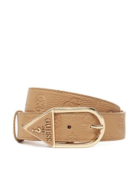 Guess Pasek Damski BW9223 P5235 Beżowy. Brązowe paski damskie Guess, z aplikacjami, ze skóry. Za 149.99 zł.