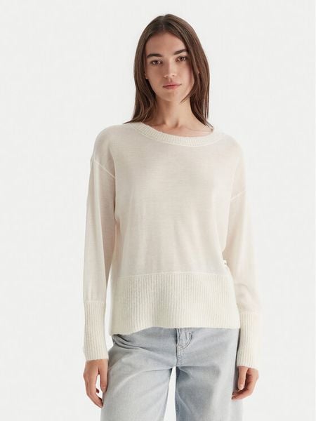 Armani Exchange Sweter XW000772 AF16602 U1003 Écru Relaxed Fit. Swetry klasyczne damskie Armani Exchange, xl, z wełny, bez kołnierzyka. Za 589.72 zł.