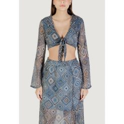 Stanik opaska Kobieta ONLY Onlasta Life L/S Tie Top Wvn. Niebieskie biustonosze sportowe damskie Only, bez wzorów. Za 150.85 zł.