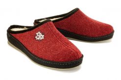 SCHAWOS 320188-41 bordeaux/schwarz, kapcie damskie. Czerwone kapcie damskie Schawos. Za 219.90 zł.