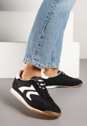 Czarne Sneakersy w Stylu Tenisówek Julirelle. Czarne obuwie sportowe damskie Born2be, z jeansu, bez zapięcia, tenisowe. Za 84.99 zł.
