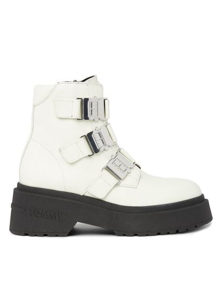 Tommy Jeans Botki Tjw Chunky Boot Hardware EN0EN02443 Écru. Botki damskie Tommy Jeans, z jeansu, bez obcasa, na płaskiej podeszwie, bez zapięcia. Za 429.99 zł.