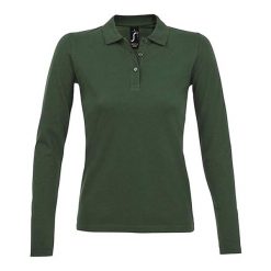 Damska Koszulka Polo Z Długim Rękawem Perfect Pique. Czerwone bluzki damskie SOL'S, l, bez wzorów, bez ramiączek. Za 99.99 zł.