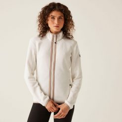 Bluza damska polarowa Regatta Elzie. Białe bluzy damskie Regatta, bez wzorów, z polaru, bez kaptura. W wyprzedaży za 119.99 zł.
