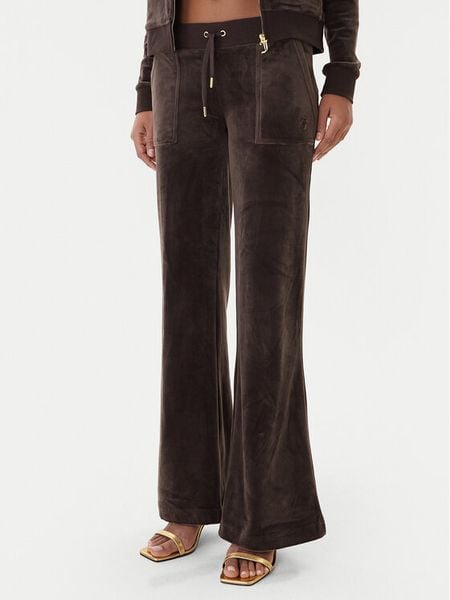 Juicy Couture Spodnie dresowe Layla JCSEBJ001G Brązowy Regular Fit. Brązowe spodnie dresowe damskie Juicy Couture, s, bez wzorów, z dresówki. Za 349.99 zł.