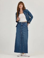 Lee Spódnica dżinsowa w kolorze niebieskim rozmiar: W28. Niebieskie spódnice damskie Lee, bez wzorów, maxi. Za 265.40 zł.