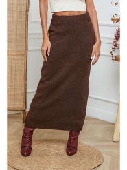 So Cachemire Spódnica dzianinowa "Doristo" w kolorze brązowym rozmiar: L. Brązowe spódnice damskie So Cachemire, na co dzień, l, bez wzorów, z dzianiny, maxi. Za 192.95 zł.