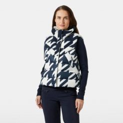 Damska kurtka bez rękawów Helly Hansen Bliss Down. Niebieskie kurtki damskie Helly Hansen, bez wzorów, z puchu, bez kaptura. W wyprzedaży za 818.50 zł.