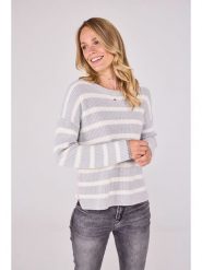 LIEBLINGSSTÜCK Sweter "Annika" w kolorze jasnoszaro-białym rozmiar: 42. Szare swetry klasyczne damskie LIEBLINGSSTÜCK, z bawełny, bez kołnierzyka. Za 215.21 zł.