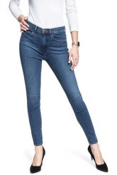 SPODNIE DAMSKIE WRANGLER SKINNY HIGH RISE MID STAR BLUE W27HJR811 112128095. Niebieskie rurki damskie Wrangler, bez wzorów, z jeansu. Za 199.99 zł.