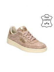 Bullboxer Skórzane sneakersy w kolorze szaroróżowym rozmiar: 40. Różowe obuwie sportowe damskie Bullboxer, bez zapięcia. Za 276.71 zł.