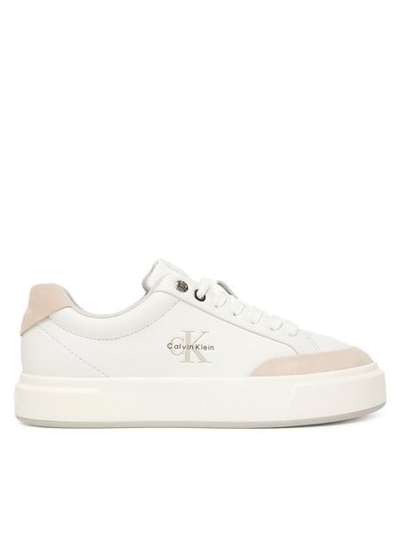 Calvin Klein Sneakersy Basket Cupsole Laceup Lth Mix YW0YW02023 Biały. Białe obuwie sportowe damskie Calvin Klein, ze skóry, bez zapięcia. Za 529.99 zł.