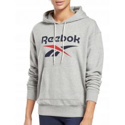 Bluza na co dzień damska REEBOK z kapturem. Szare bluzy damskie Reebok, xs, bez wzorów, z kapturem. Za 159.00 zł.