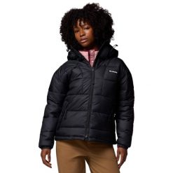 Kurtka sportowa damska Pike Lake III Hooded Jacket. Czarne kurtki sportowe damskie Columbia, xl, bez wzorów, z materiału, z kapturem. Za 463.55 zł.