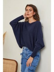 Joséfine Sweter "Hajos" w kolorze granatowym rozmiar: XL. Niebieskie swetry klasyczne damskie Joséfine, xl, z kaszmiru, bez kołnierzyka. Za 196.24 zł.