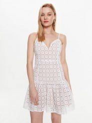 MICHAEL Michael Kors Sukienka codzienna MS381N18BK Biały Regular Fit. Białe sukienki damskie MICHAEL Michael Kors, bez wzorów, z bawełny, bez ramiączek. Za 1,259.00 zł.