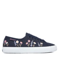 Tenisówki Superga. Niebieskie trampki damskie Superga, bez wzorów, bez zapięcia. Za 299.99 zł.