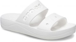 Klapki Dla Dorosłych Crocs Baya Platform. Brązowe klapki damskie Crocs, bez wzorów, z materiału, bez obcasa, bez zapięcia. Za 139.99 zł.