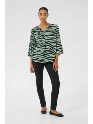 Kaffe Bluzka w kolorze zielono-czarnym rozmiar: 38. Zielone bluzki damskie Kaffe, bez wzorów, z wiskozy, bez kołnierzyka, bez ramiączek. Za 82.99 zł.