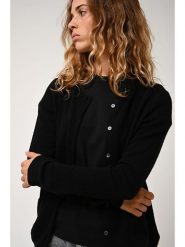 AUTHENTIC CASHMERE Kaszmirowy kardigan "Caron" w kolorze czarnym rozmiar: L. Czarne kardigany damskie AUTHENTIC CASHMERE, l, bez wzorów, z kaszmiru. Za 372.47 zł.