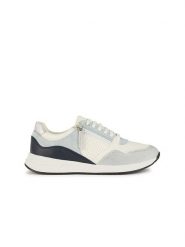 Geox Skórzane sneakersy "Bulmya" w kolorze kremowo-błękitnym rozmiar: 38. Brązowe obuwie sportowe damskie Geox, z materiału, bez zapięcia. Za 210.81 zł.