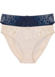 Figi (2 pary). Zielone figi bonprix, z aplikacjami, z koronki. Za 64.99 zł.